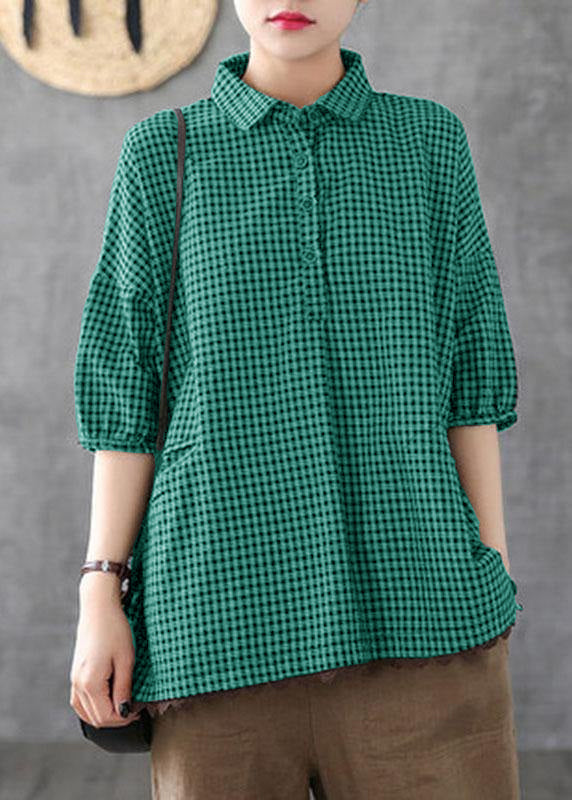 Heren Overhemd Halve Mouw Geruit Met Uniek Patchworkdesign 7