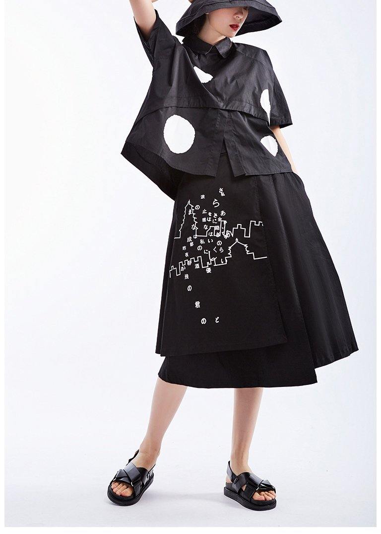 Heren Overhemd Korte Mouwen met Zwarte Stippen 2