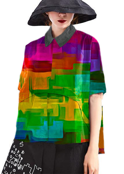 Heren Overhemd Korte Mouwen met Zwarte Stippen 5