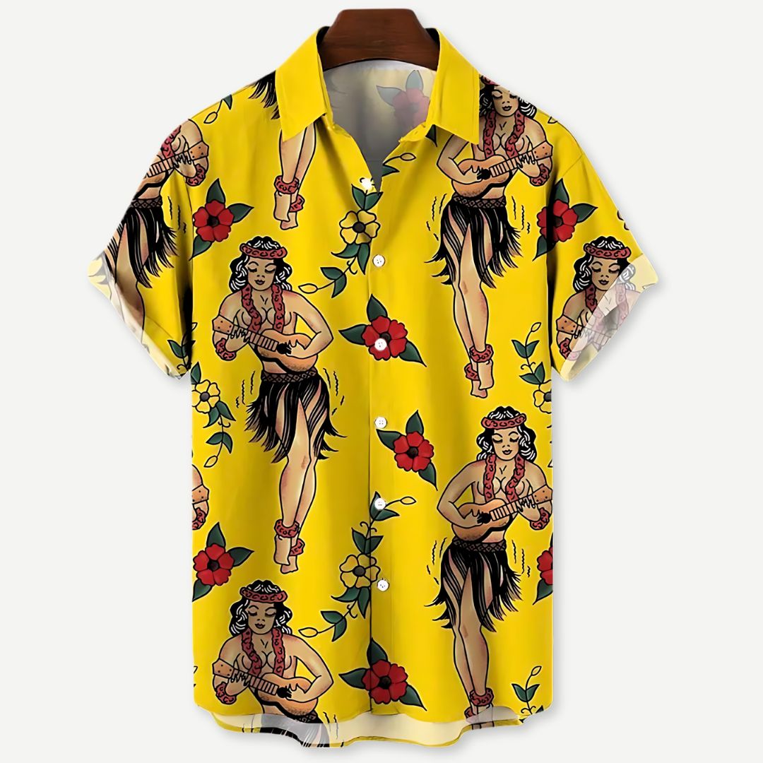 Heren Overhemd Luau Vibes Luchtig Katoen 1