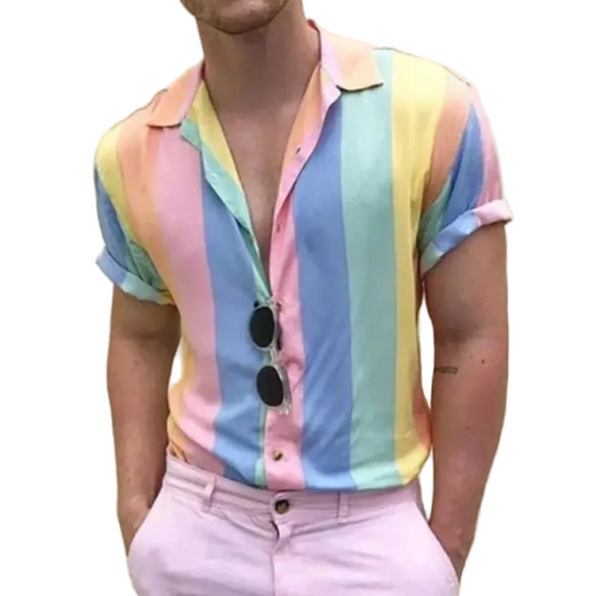 Heren Overhemd Met Kleurrijke Strepen 0