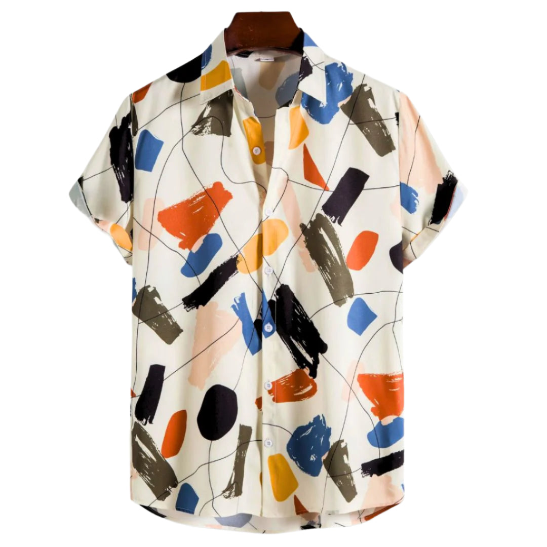 Heren Overhemd Met Schilderachtige Print Casual Katoen 0