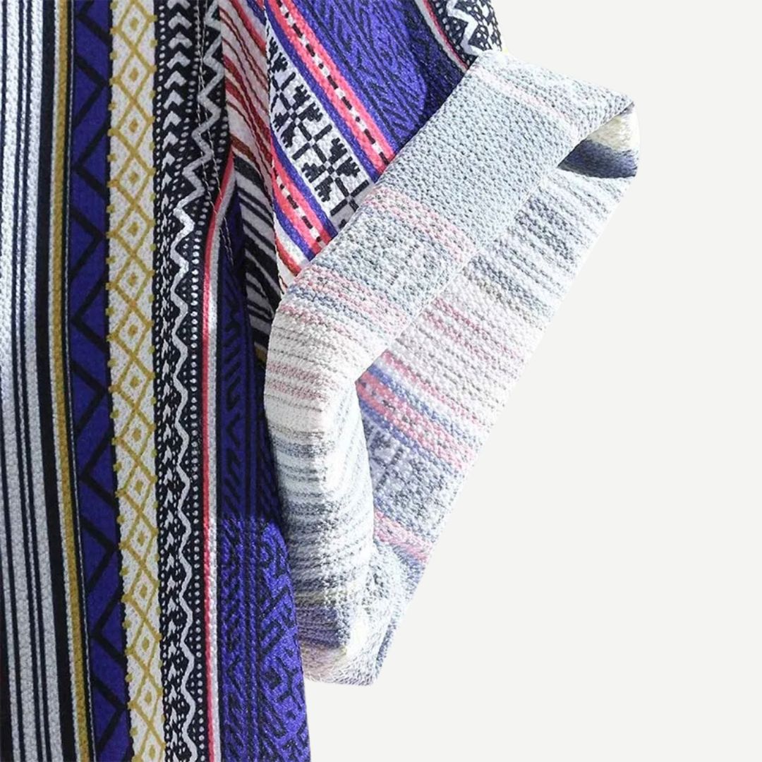 Heren Overhemd Relaxed Fit Katoenmix Indigo Met Patronen 3