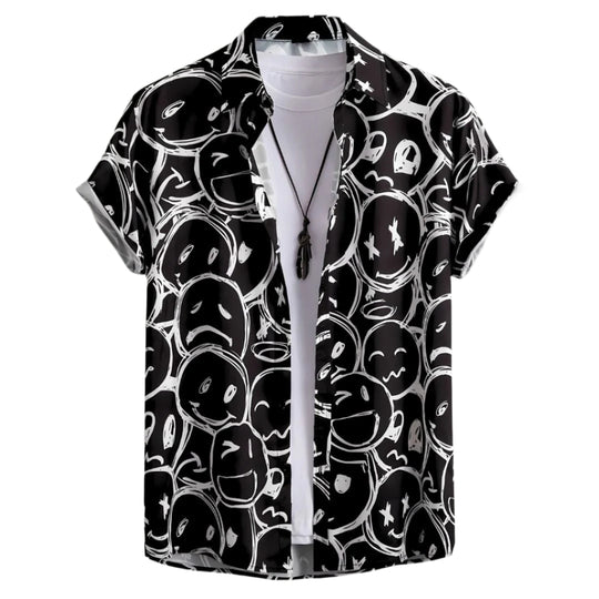 Heren Overhemd Relaxed Stijl Zachte Stof 0