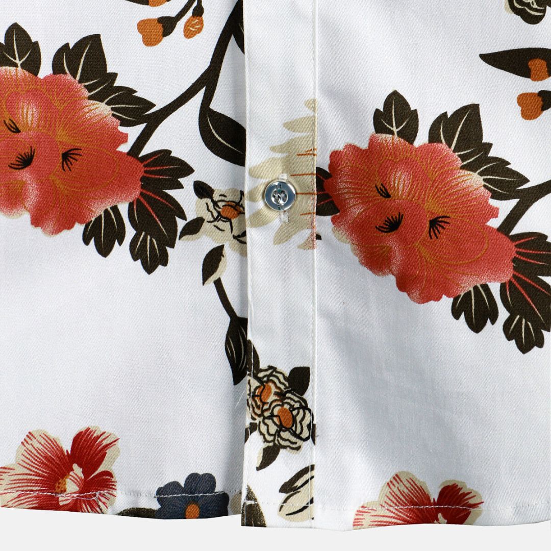 Heren Overhemd Vliegende Bloemen Ontwerp Luchtig 3