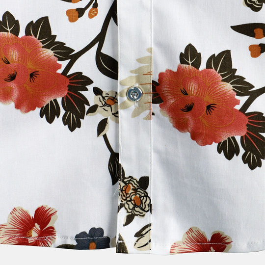 Heren Overhemd Vliegende Bloemen Ontwerp Luchtig 3