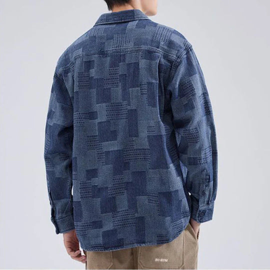 Heren Overshirt Casual Abstract Patroon Katoen 1