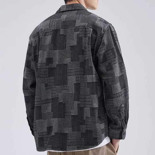 Heren Overshirt Casual Abstract Patroon Katoen 3