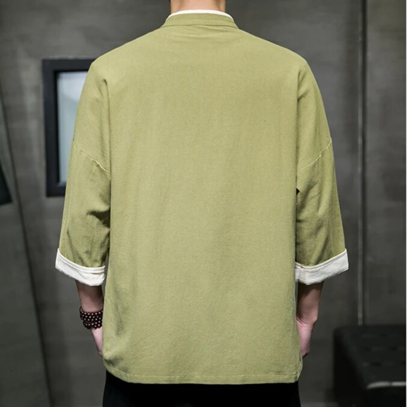 Heren Overshirt Japanse Stijl Katoen en Linnen 1
