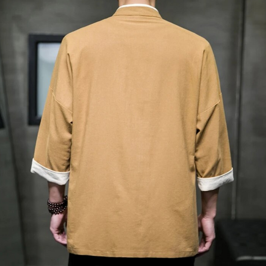 Heren Overshirt Japanse Stijl Katoen en Linnen 3