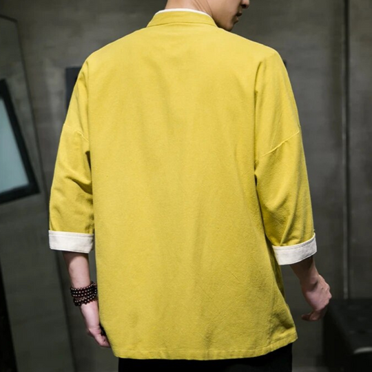 Heren Overshirt Japanse Stijl Katoen en Linnen 5