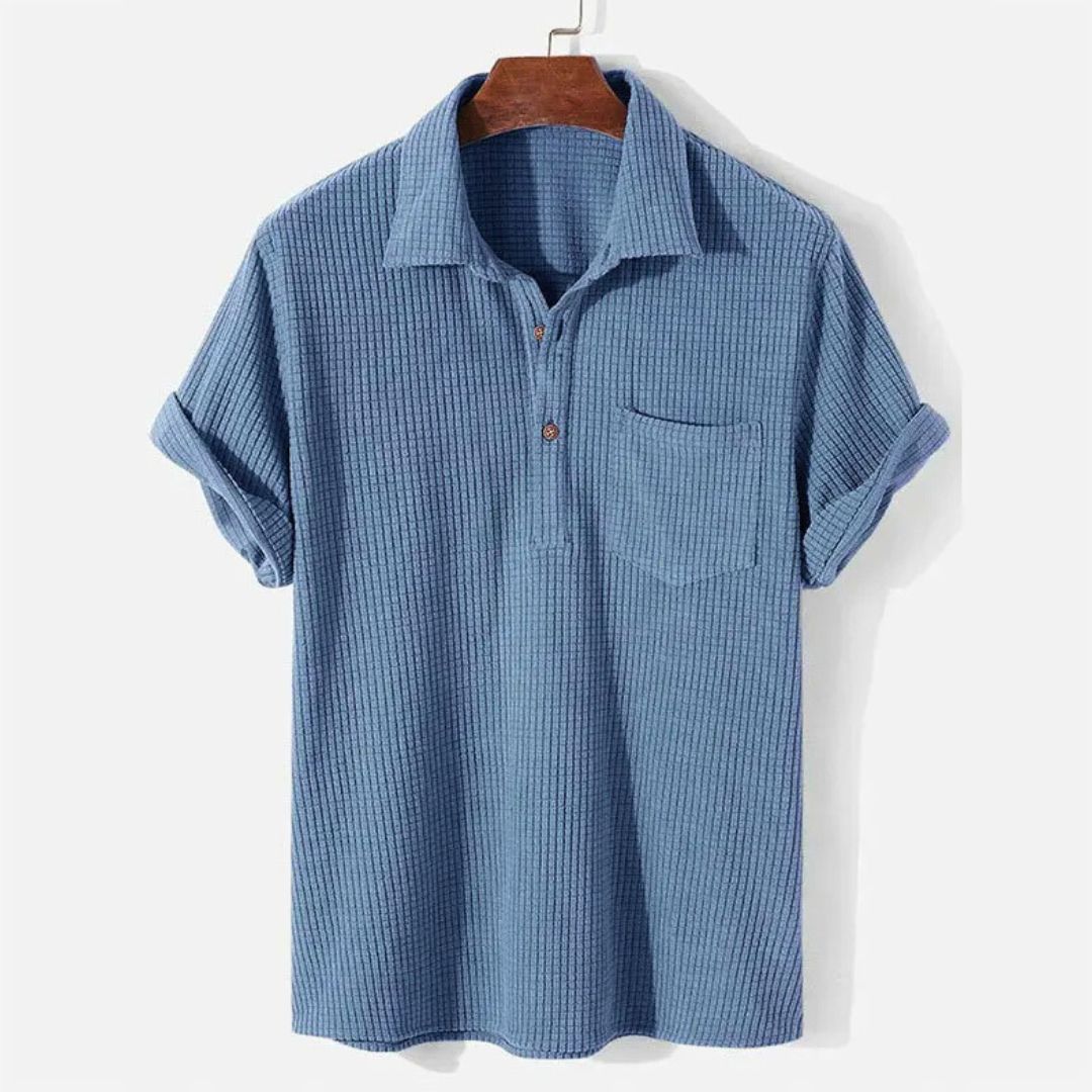 Heren Polo Relaxed Textuur Gebreid 1