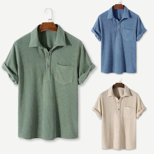 Heren Polo Relaxed Textuur Gebreid 4