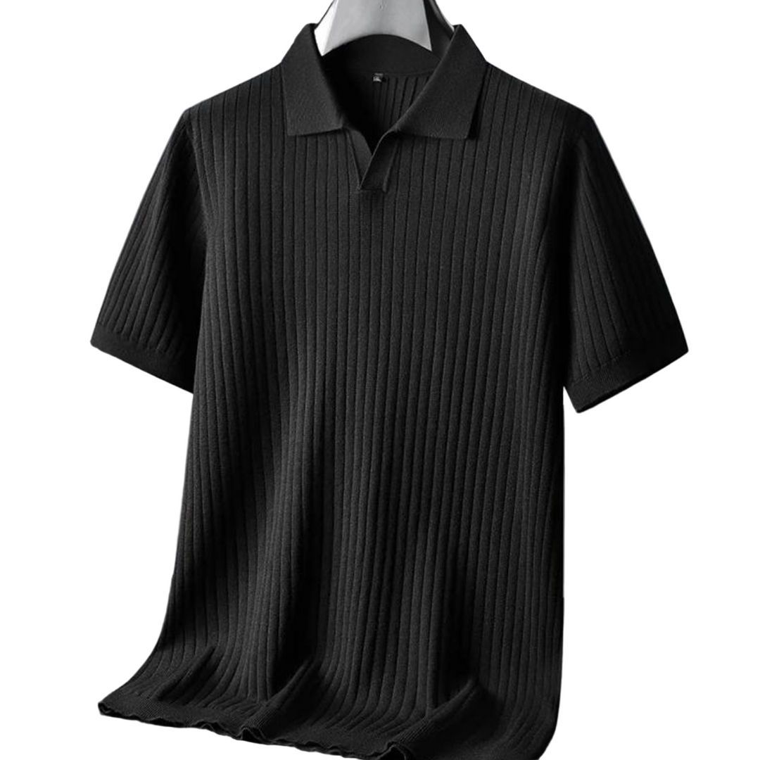 Heren Polo Shirt Geribbelde Textuur Ademend Casual 0