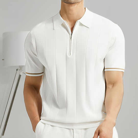 Heren Polo Shirt Katoen Met Kwart Rits 3