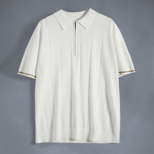 Heren Polo Shirt Katoen Met Kwart Rits 5