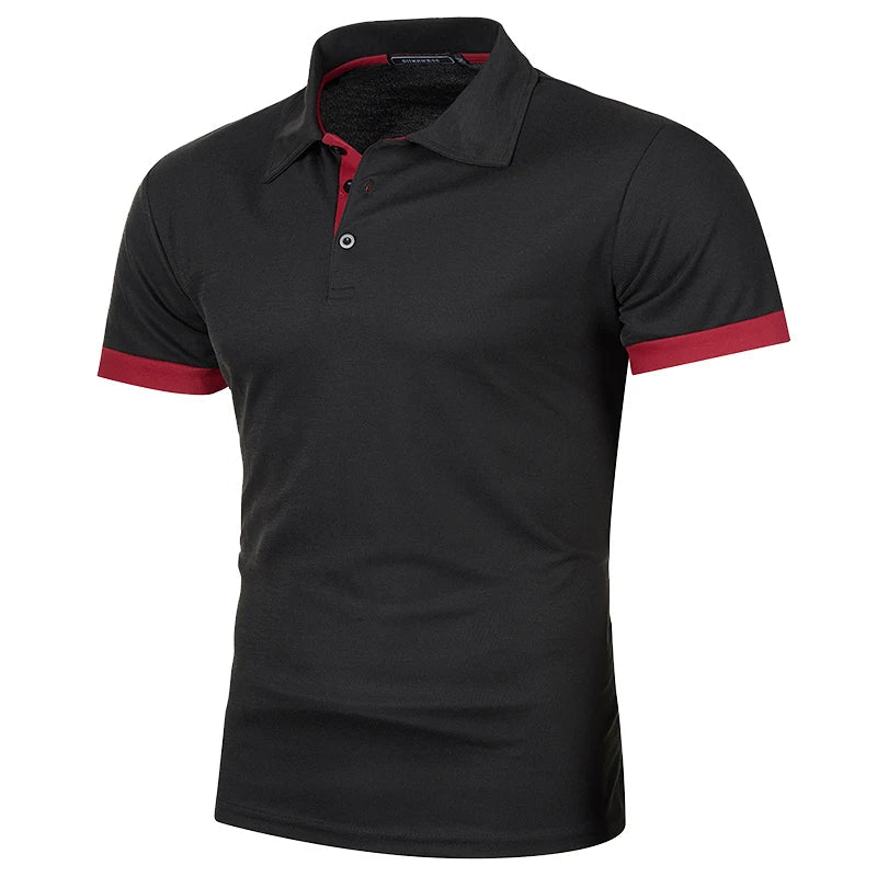 Heren Polo Shirt Korte Mouwen Contrastkleur Casual 0