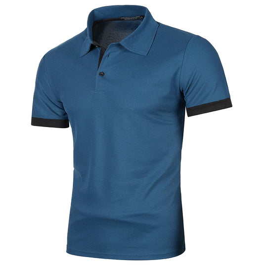 Heren Polo Shirt Korte Mouwen Contrastkleur Casual 10