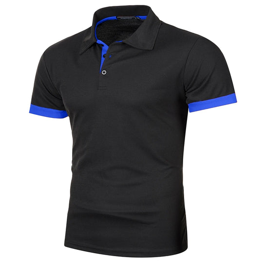 Heren Polo Shirt Korte Mouwen Contrastkleur Casual 11