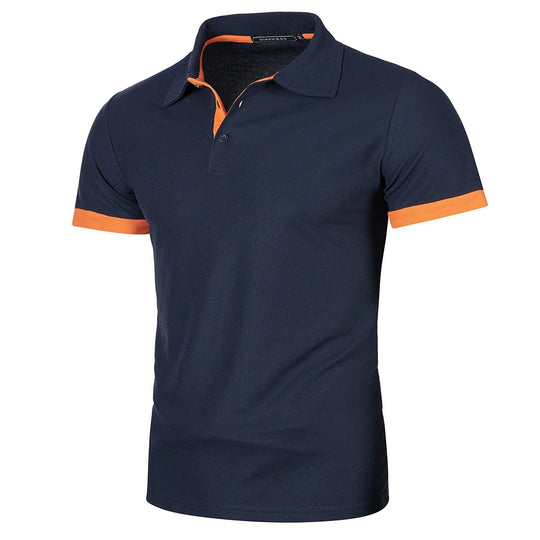 Heren Polo Shirt Korte Mouwen Contrastkleur Casual 12