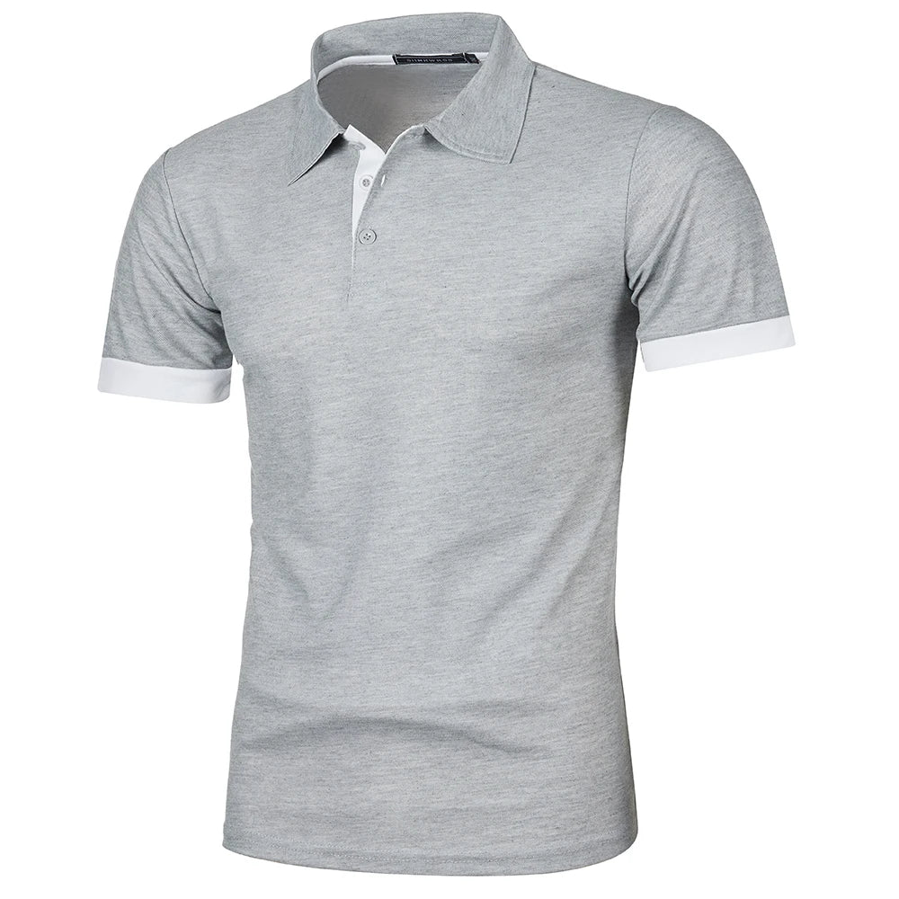 Heren Polo Shirt Korte Mouwen Contrastkleur Casual 13