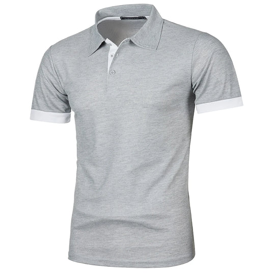 Heren Polo Shirt Korte Mouwen Contrastkleur Casual 13
