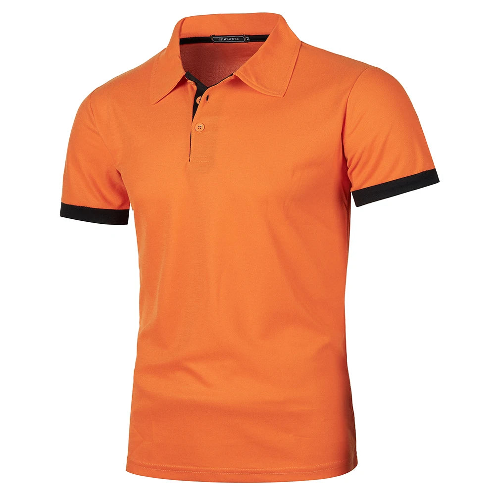 Heren Polo Shirt Korte Mouwen Contrastkleur Casual 3