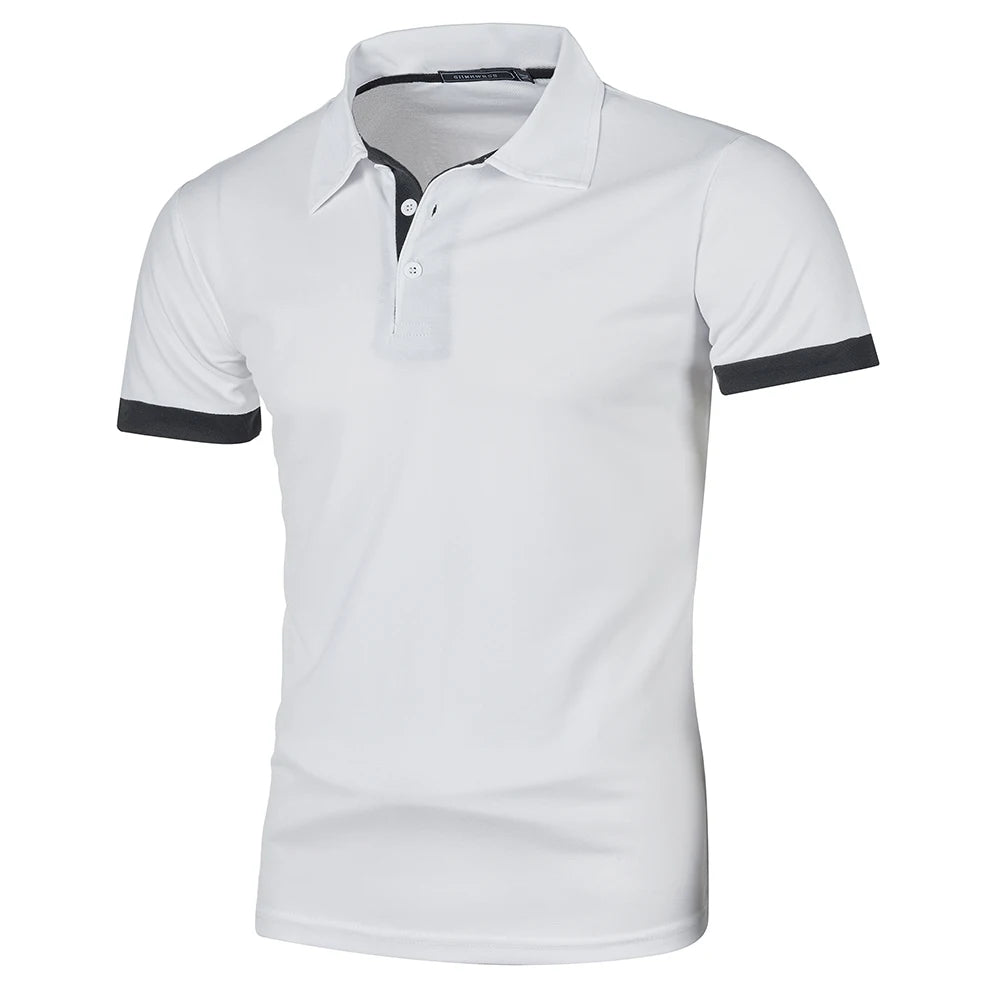 Heren Polo Shirt Korte Mouwen Contrastkleur Casual 4