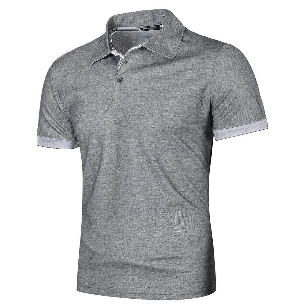 Heren Polo Shirt Korte Mouwen Contrastkleur Casual 6