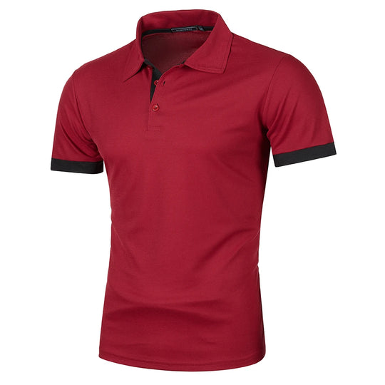 Heren Polo Shirt Korte Mouwen Contrastkleur Casual 7