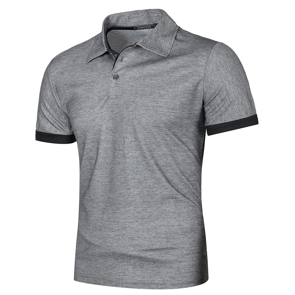 Heren Polo Shirt Korte Mouwen Contrastkleur Casual 8
