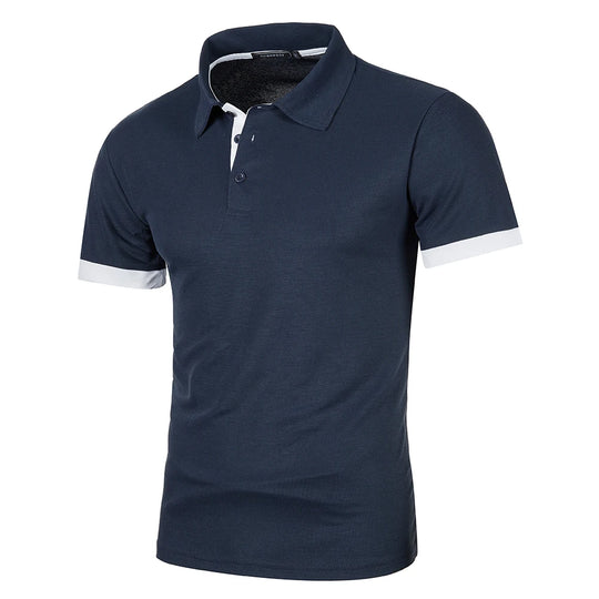 Heren Polo Shirt Korte Mouwen Contrastkleur Casual 9