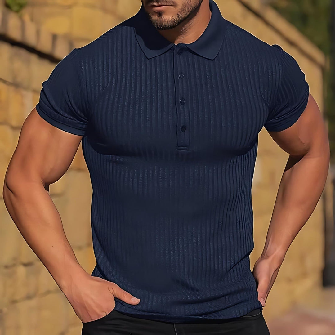Heren Polo Shirt Ribbelstructuur Chiffon 3