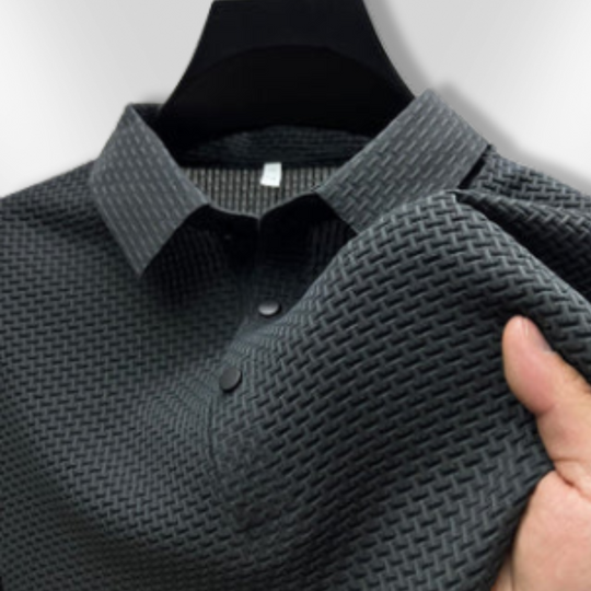 Heren Polo Structuur Ademend Modern Poloshirt 0