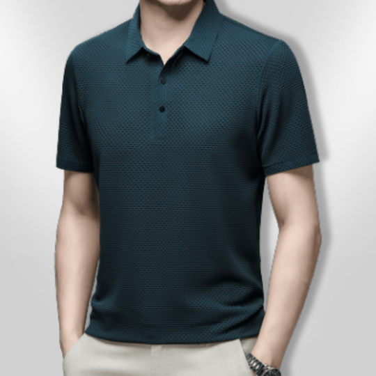 Heren Polo Structuur Ademend Modern Poloshirt 2