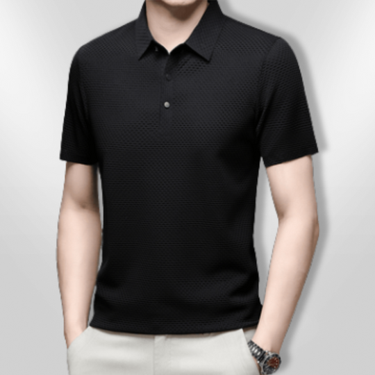Heren Polo Structuur Ademend Modern Poloshirt 3