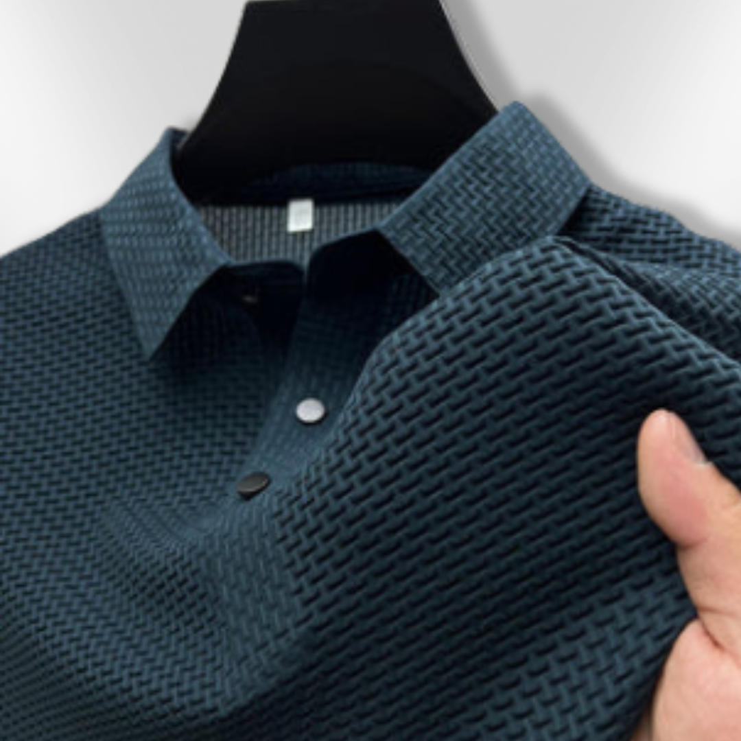 Heren Polo Structuur Ademend Modern Poloshirt 8