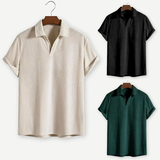 Heren Polo met Ribbelstructuur en Johnny Kraag 5