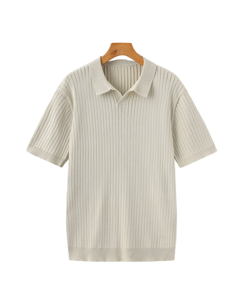 Heren Poloshirt Geribbeld Casual Stijl 0