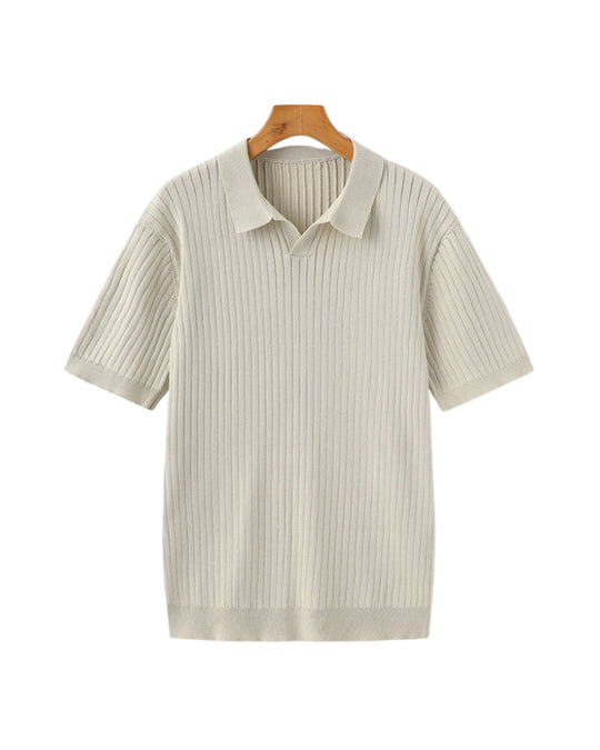Heren Poloshirt Geribbeld Casual Stijl 0