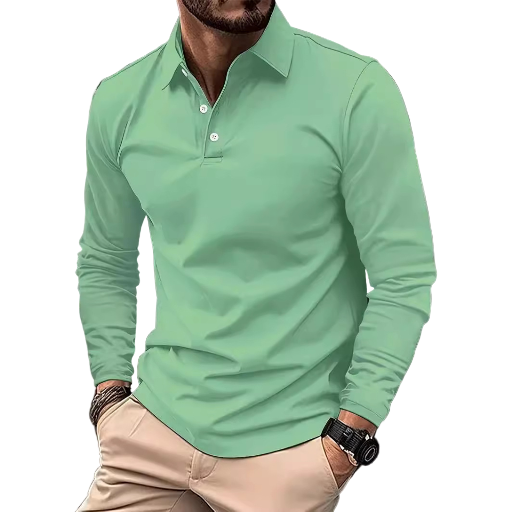 Heren Poloshirt Langemouw Klassiek Stijl 0