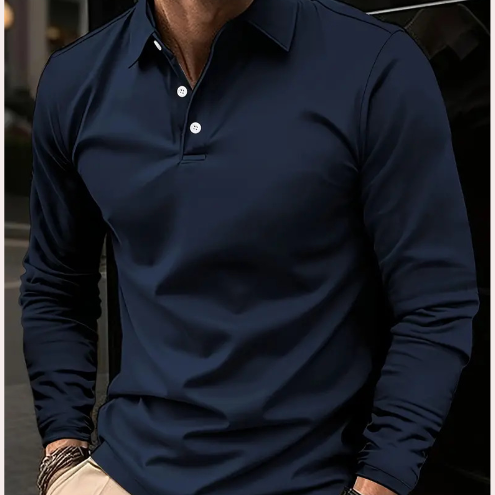 Heren Poloshirt Langemouw Klassiek Stijl 1