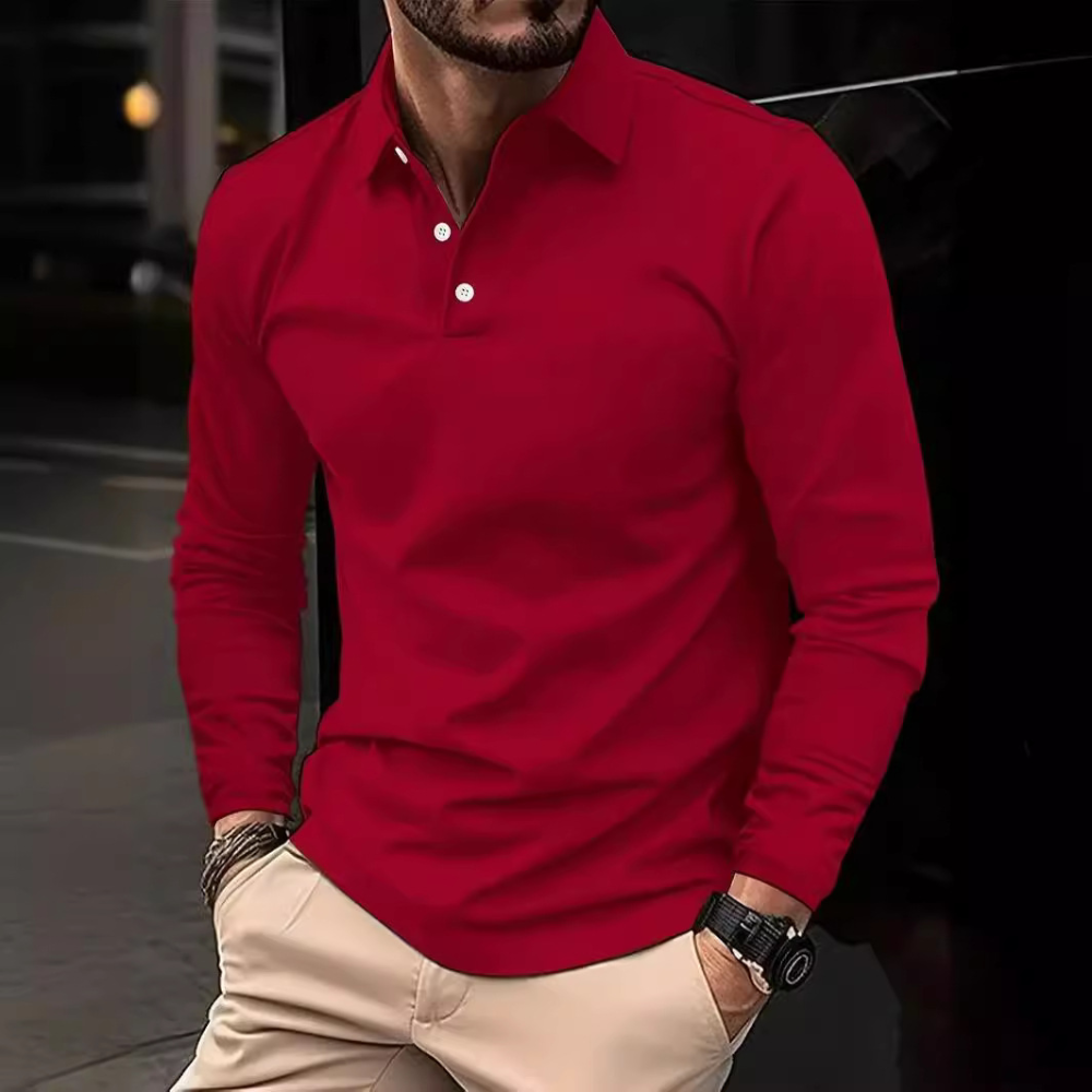 Heren Poloshirt Langemouw Klassiek Stijl 2