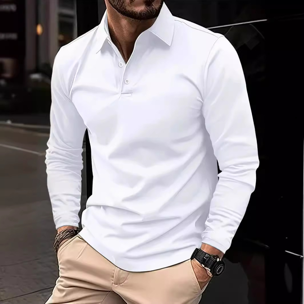 Heren Poloshirt Langemouw Klassiek Stijl 3