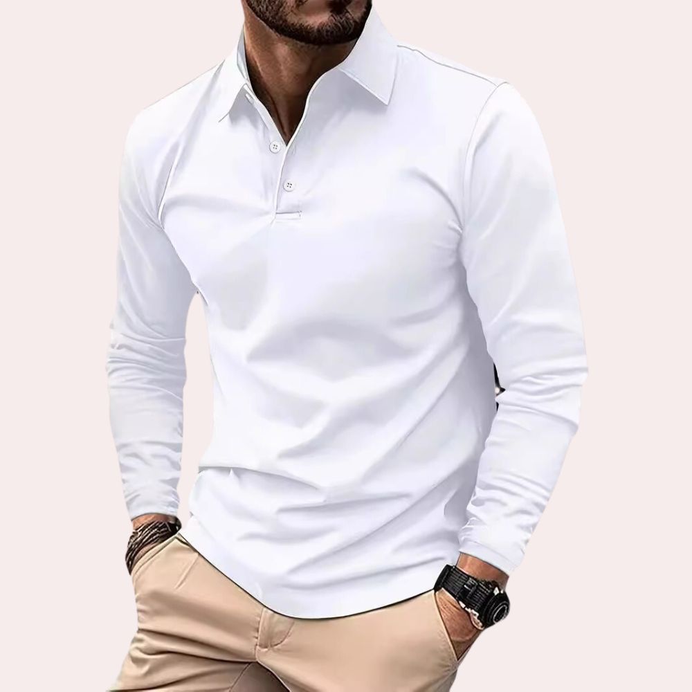 Heren Poloshirt Langemouw Klassiek Stijl 4