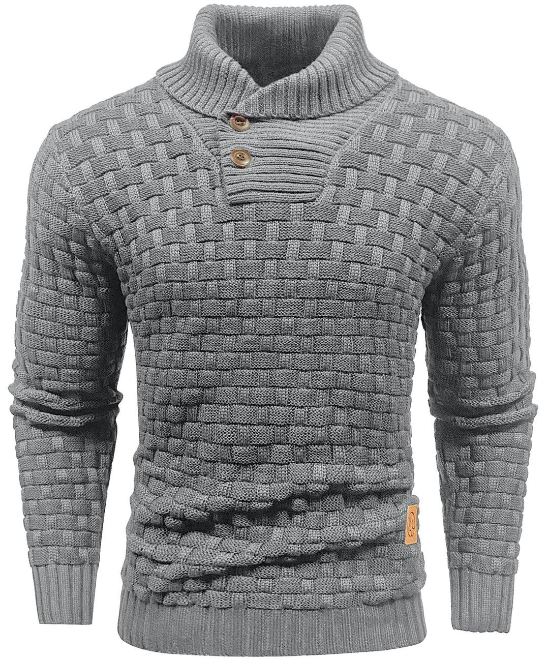 Heren Pullover Met Hoge Kraag en Knopen 2
