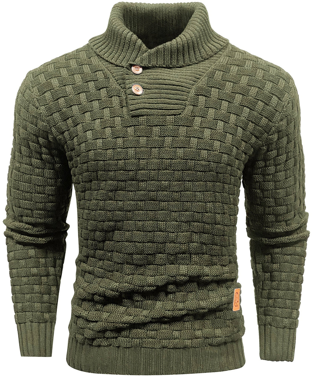 Heren Pullover Met Hoge Kraag en Knopen 4