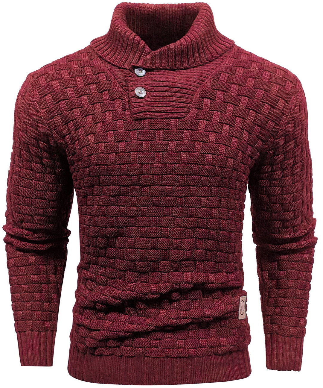 Heren Pullover Met Hoge Kraag en Knopen 5