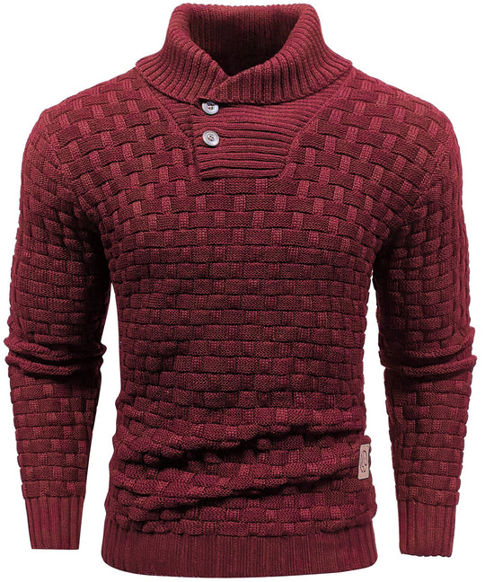 Heren Pullover Met Hoge Kraag en Knopen 5