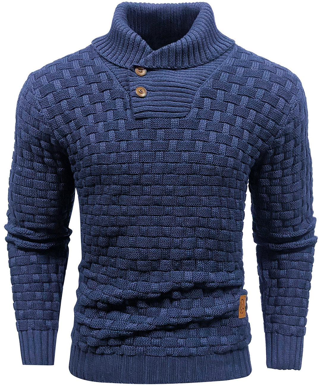 Heren Pullover Met Hoge Kraag en Knopen 6